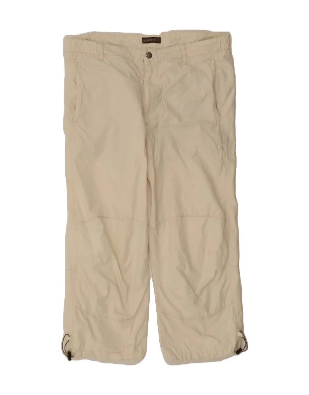 NAPAPIJRI Womens Capri Trousers IT 46 Large W34 L23 Off White Cotton Trousers Recommended Stylist