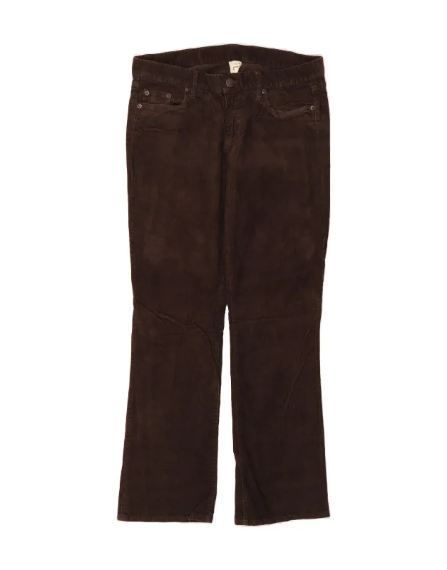 J. CREW Womens Bootcut Corduroy Trousers W29 L31 Brown Cotton Trousers Harem Relaxed Fit