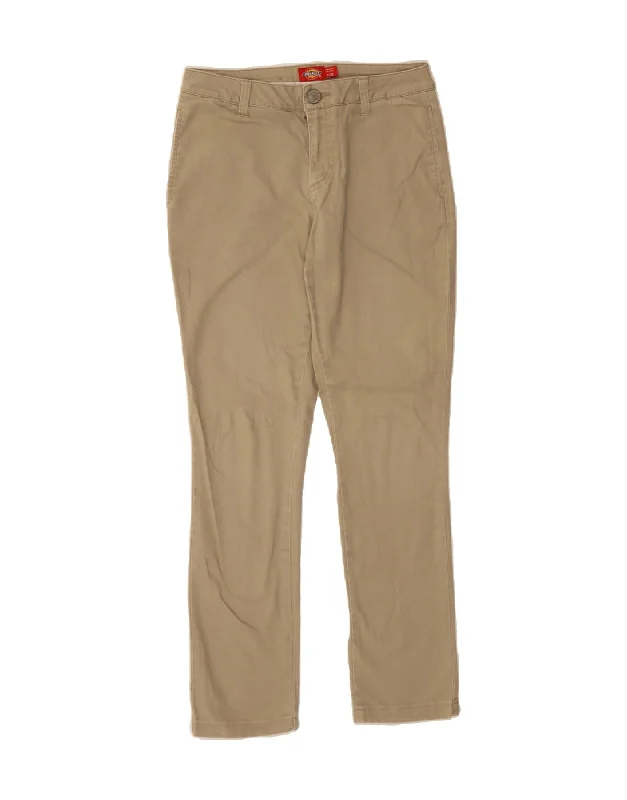 DICKIES Womens Slim Chino Trousers W26 L27 Beige Cotton Trousers Satin Smooth