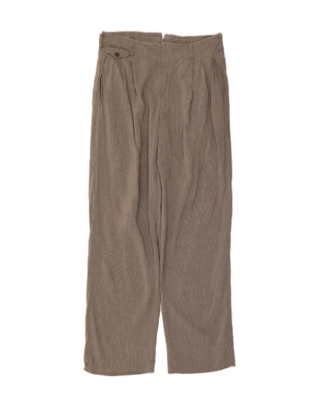 GIORGIO ARMANI Womens Pegged Casual Trousers W34 L32  Grey Pinstripe Trousers Essential Wardrobe