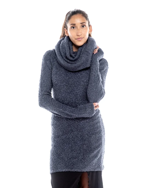 Knitted Dress Cowl Sweater Kalapin Tailored Straight A-Line