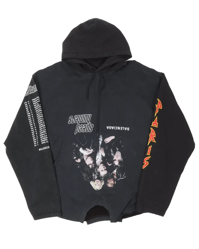 Reworked Speed Hunters Hoodie Hoodie with Ribbed Neckline Snug Warm