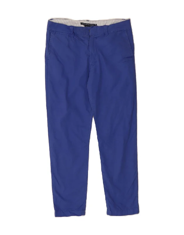 RALPH LAUREN Womens Slim Chino Trousers US 10 Large W32 L27 Blue Cotton Trousers versatile functional