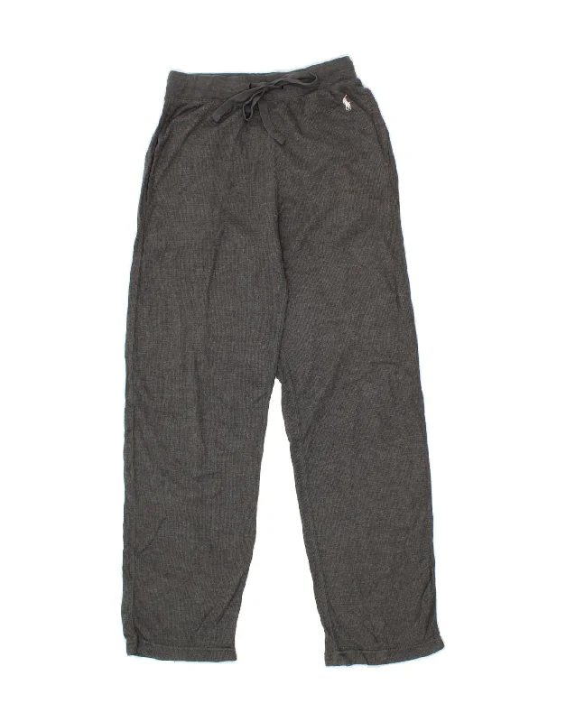 POLO RALPH LAUREN Womens Tracksuit Trousers UK 8 Small Grey Cotton Trousers Ceremony Elegant