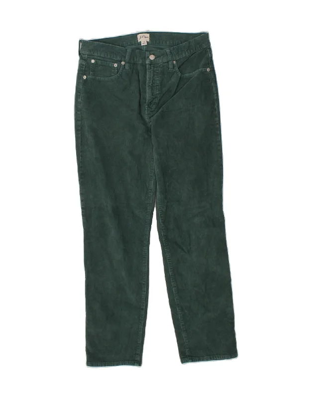 J. CREW Womens Vintage Straight Corduroy Trousers W29 L28 Green Cotton Trousers cozy comfortable