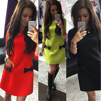 Fashion Arrivals Women Long Sleeve Tunic Sweatshirt Tops Bodycon Pullover Mini Dress Jumper Dress Ruffle Sleeve Feminine