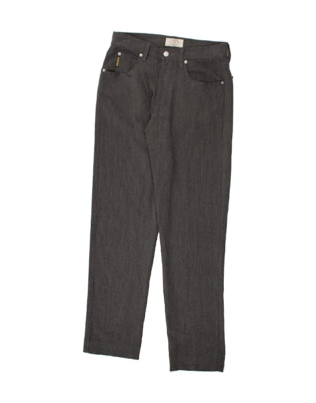 ARMANI JEANS Womens Straight Casual Trousers W32 L33 Grey Wool Trousers Ceremony Elegant