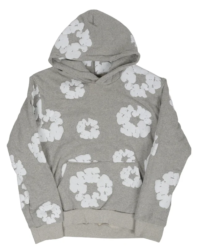 Cotton Wreath Hoodie Hoodie with Metallic Shiny Futuristic