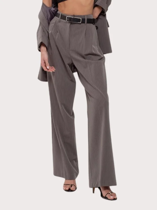 Pinstripe Trouser In Gray Trousers practical durable