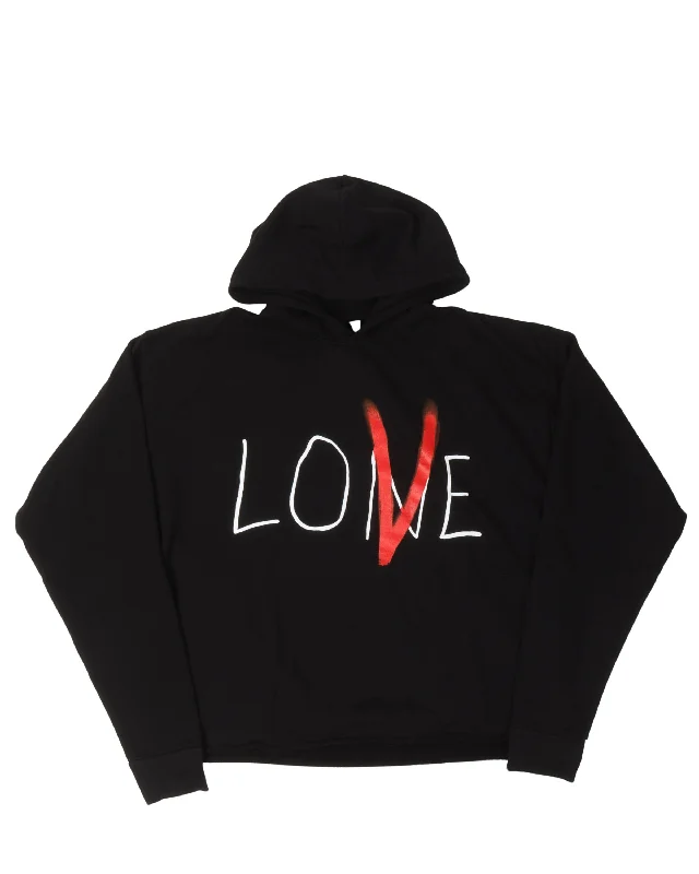 Love Hoodie Hoodie with Tied Waist Feminine Flattering