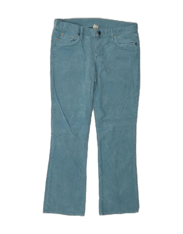 J. CREW Womens Bootcut Corduroy Trousers W30 L30 Blue Cotton Trousers Culottes Wide Leg