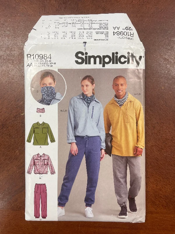 2021 Simplicity 10984 Sewing Pattern - Pullover Jacket and Pants FACTORY FOLDED Blouson Sleeve Pullover