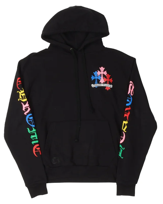 Multicolor Cross Hoodie Hoodie with Front Slit Layering Stylish