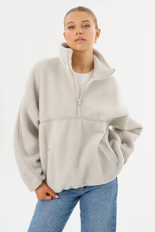 HELSA | Polar Fleece Pullover Boat Neck Sweater