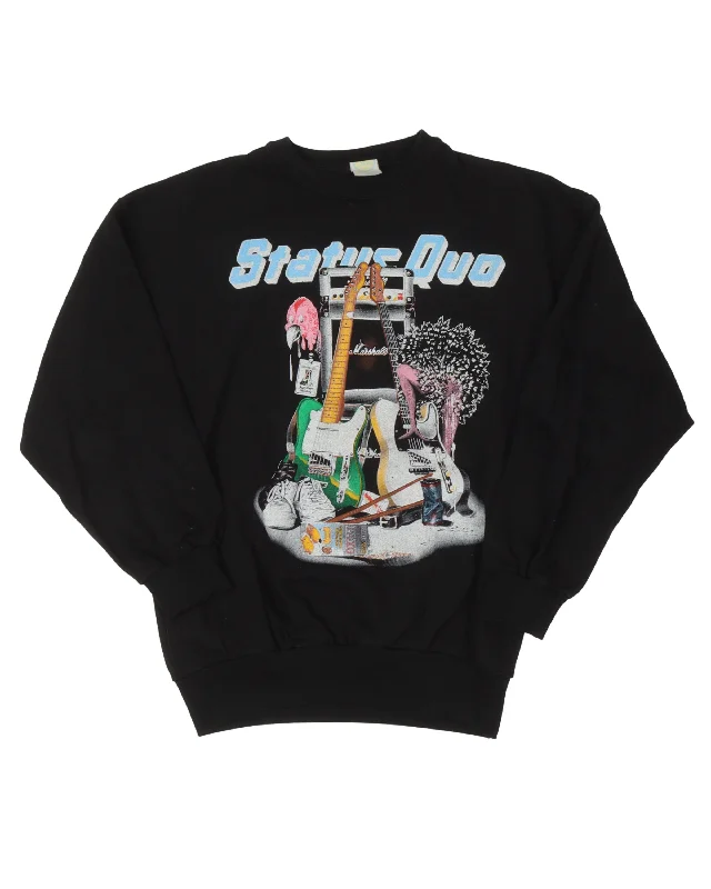 Status Quo 1988 Tour Sweatshirt Hoodie with Pastel Soft Subtle