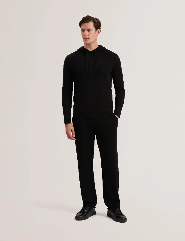 Hauxton Regular Cashmere Hoodie Black Hoodie with Lining Warm Insulated