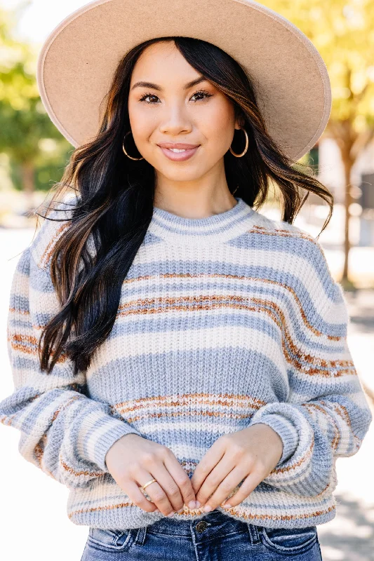 You've Got It Blue Striped Sweater Houndstooth Herringbone Solid