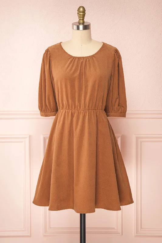 Adelais Brown | Short Corduroy Dress