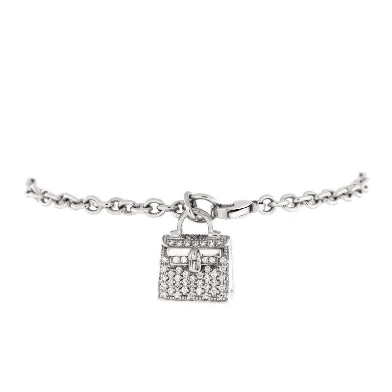 Unique Jewelry Designs Now At Discounted Rates Amulettes Kelly Bracelet 18K White Gold and Diamonds Small
