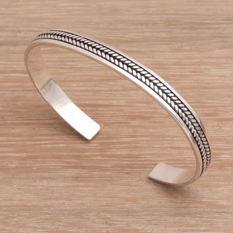 Jewelry Deals That Sparkle – Shop Today Ancient Weave Sterling Silver Cuff Bracelet Handmade in Bali