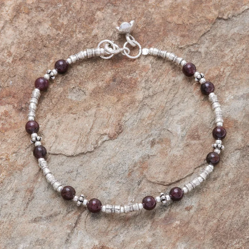Exclusive Jewelry Sale – Grab Timeless Pieces Now Antique Hill Tribe Hill Tribe Garnet Beaded Bracelet from Thailand