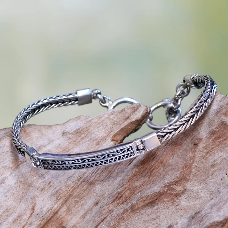 Timeless Elegance At Unbelievable Discounts Ayung Wave Artisan Designed Sterling Silver Pendant Bracelet from Bali