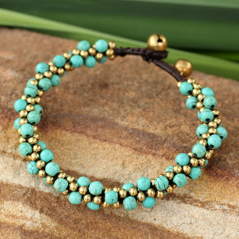 Exclusive Jewelry Markdowns – Limited-Time Offer Bells in the Sky Brass and Dyed Calcite Bracelet