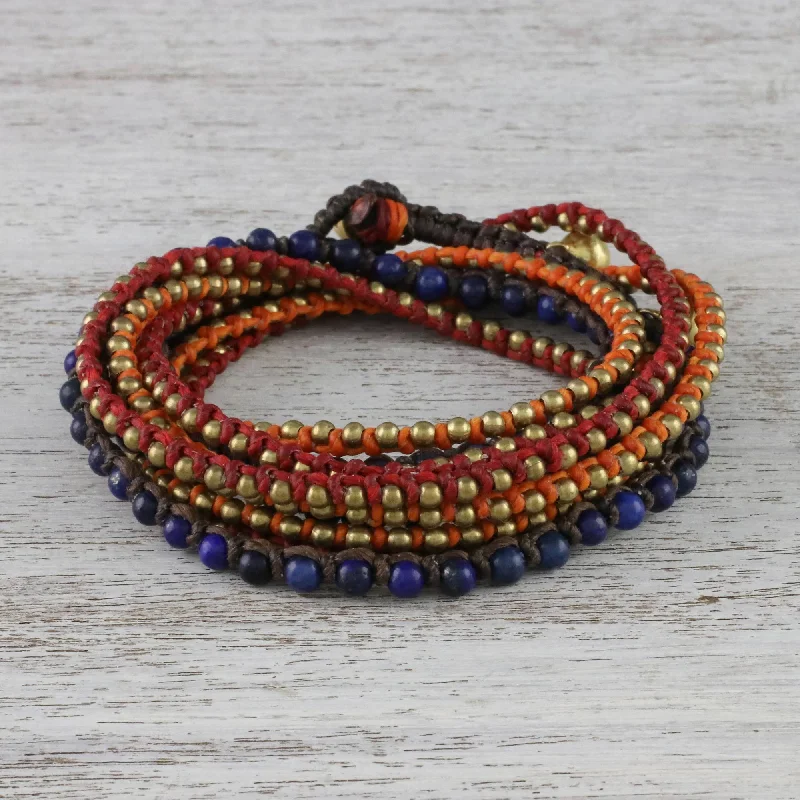 Jewelry Deals That Outshine The Rest Bohemian Bells Boho Lapis Lazuli Beaded Wrap Bracelet from Thailand