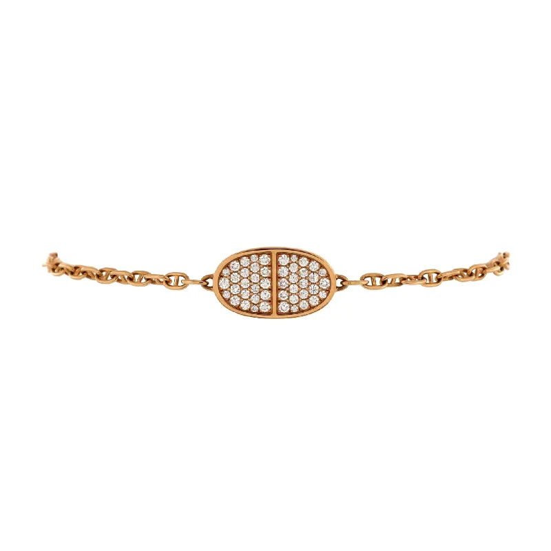 Get The Jewelry You Love At A Price You Love Chaine d'Ancre Verso Bracelet 18K Rose Gold and Pave Diamonds