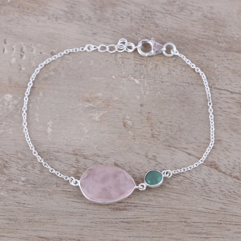 Best Jewelry Deals – Shop Premium Pieces At Great Prices Crystal Shimmer Sterling Silver Rose Quartz and Aventurine Pendant Bracelet
