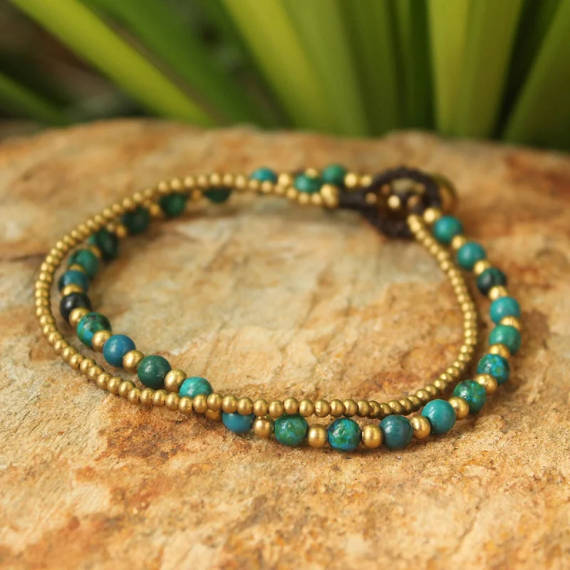Luxury Meets Affordability – Jewelry Sale Live Now Dazzling Green Harmony Serpentine and Brass Beaded Bracelet