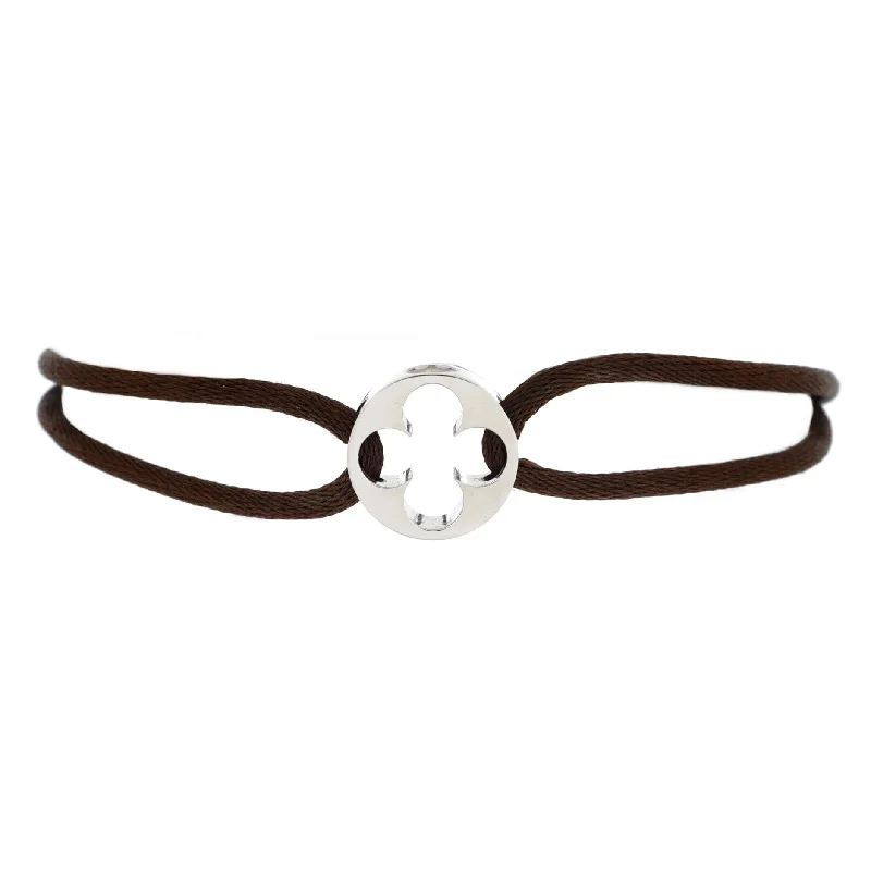 Versatile Layering Jewelry For Effortless Chic Empreinte Bracelet Silk Cord with 18K White Gold