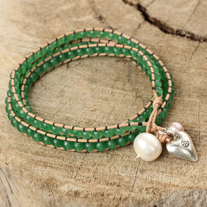 Dainty And Elegant Jewelry Now At Reduced Prices Forest Heart Leather and Quartz Wrap Bracelet