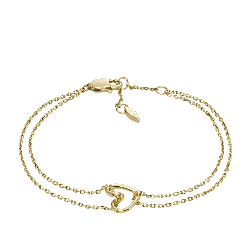 Last Chance To Grab Your Favorite Jewelry At A Discount Fossil Women's Gold-Tone Stainless Steel Chain Bracelet