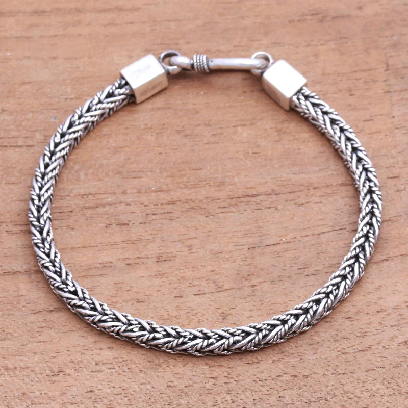 Jewelry Sale – Exclusive Styles At Lower Prices Foxtail Rope Sterling Silver Foxtail Chain Bracelet from Bali