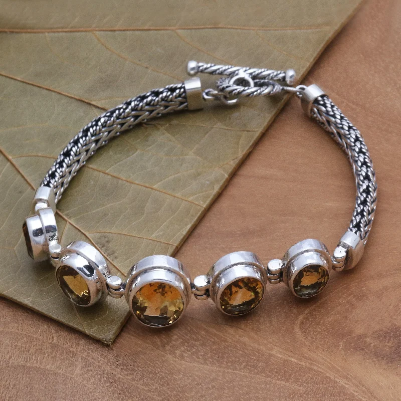 Make Your Outfit Shine With Discounted Jewelry Golden Constellation Stunning 14 Carat Citrine Pendant Bracelet