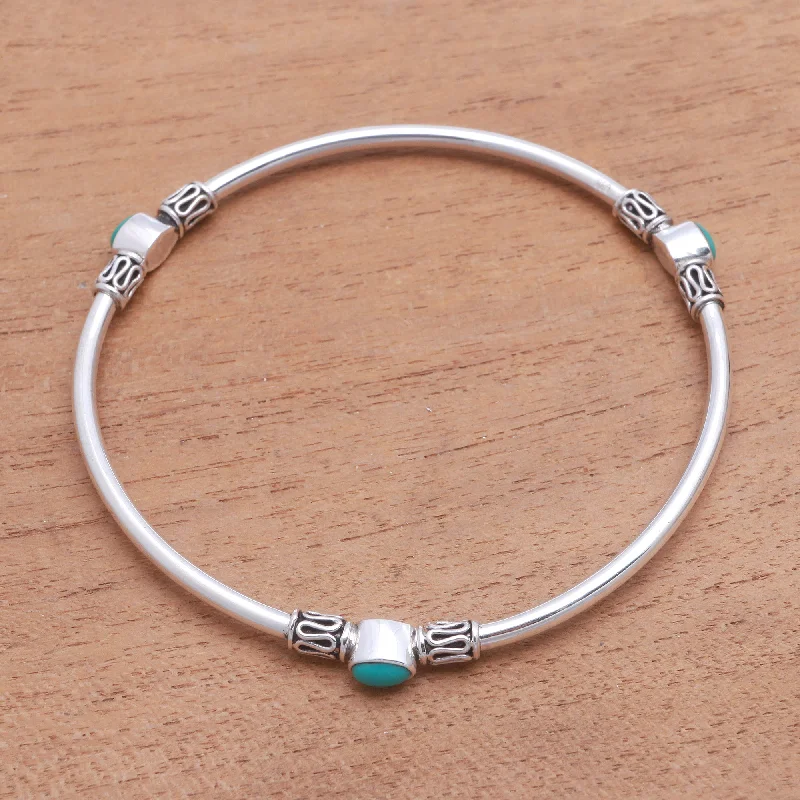 Jewelry Sale Alert – Shop Timeless Elegance Today Harmony of Three Natural Turquoise Bangle Bracelet from Bali