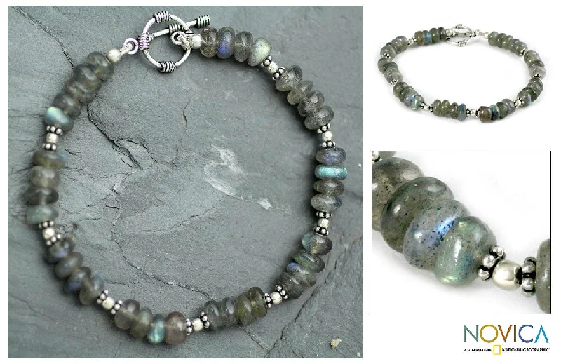 High-Quality Gemstone Jewelry For Special Occasions Indian Rainbow Labradorite Bracelet