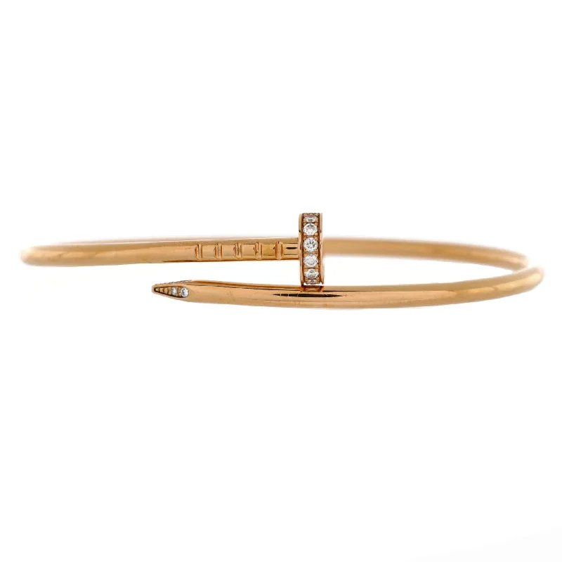 Adjustable Charm Bracelets For A Perfect Fit Juste un Clou Bracelet 18K Rose Gold with Diamonds Small
