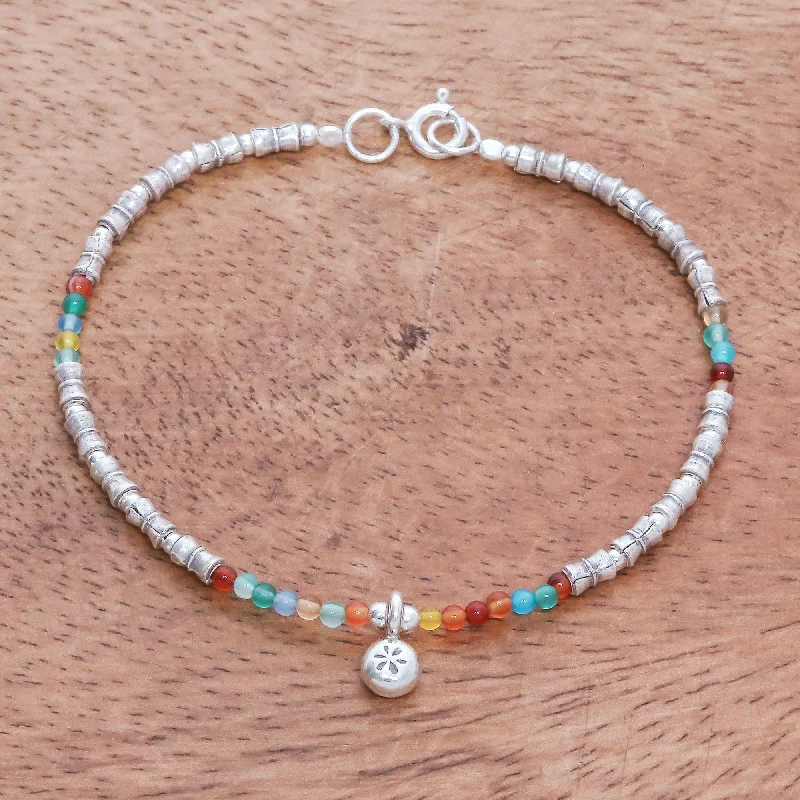 Exclusive Jewelry Sale – Shine For Less Karen Glee Karen Silver Chalcedony Beaded Bracelet from Thailand