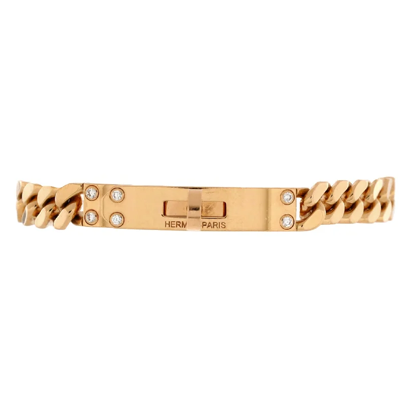 Exclusive Online Discounts On Stylish Jewelry Kelly Gourmette Bracelet 18K Rose Gold with Diamonds Very Small