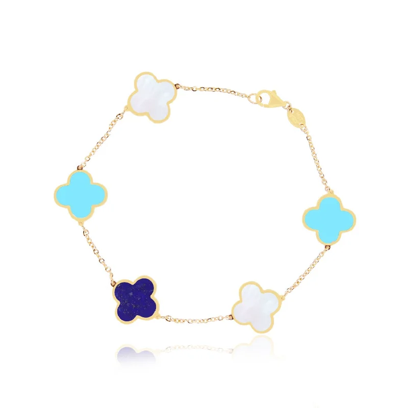 Personalized Jewelry Sale – Meaningful Gifts At Great Prices Large Blue Mixed Clover Bracelet
