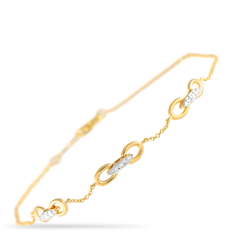 Limited-Time Offer On Elegant Jewelry Pieces LB Exclusive 14K Yellow Gold 0.15ct Diamond Bracelet BR09854-Y