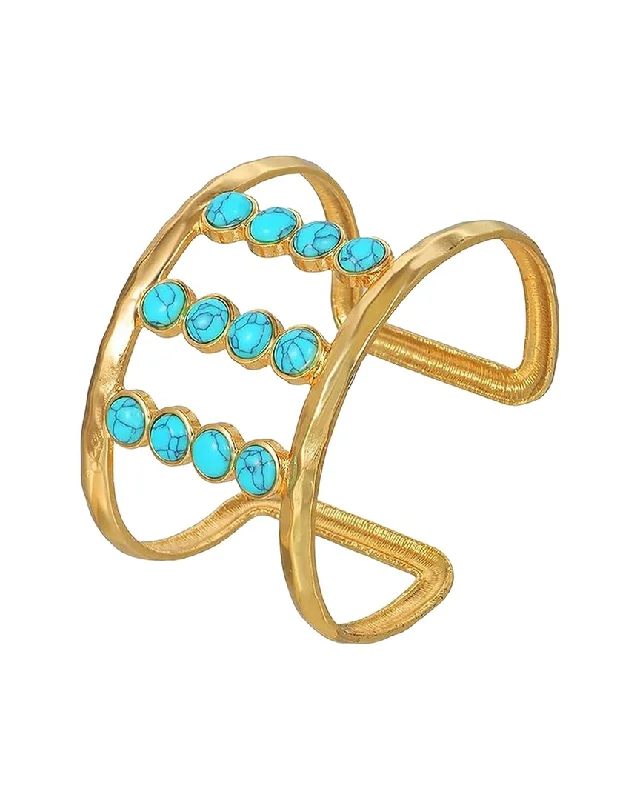 Fine Jewelry, Limited-Time Offers Available Liv Oliver 18K Plated 9.75 ct. tw. Turquoise Bangle Bracelet