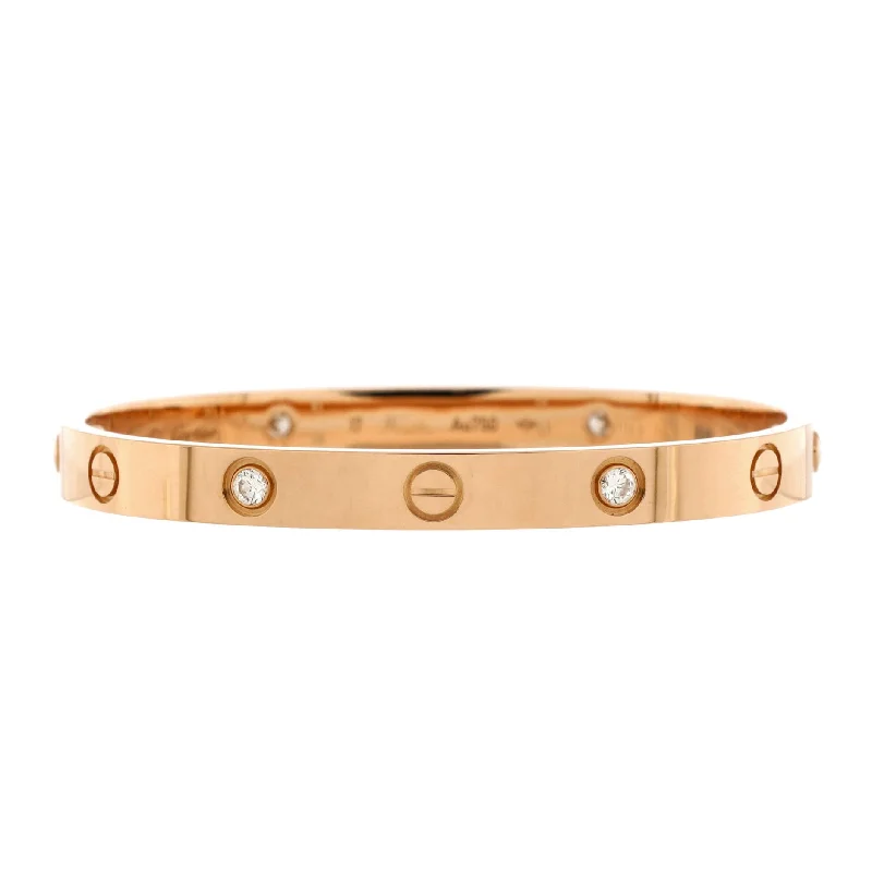 Modern Statement Jewelry For Bold Styling Love 4 Diamond Bracelet 18K Rose Gold with Diamonds