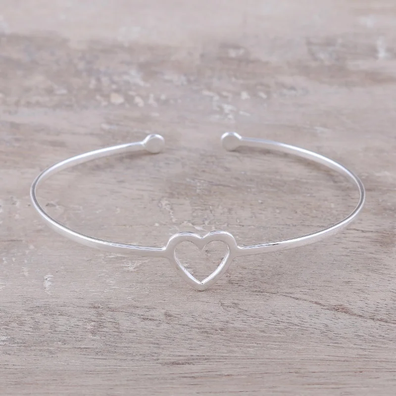 Save On Luxury Jewelry Pieces – Limited-Time Offers Love Gleams Sterling Silver Heart Cuff Bracelet from India