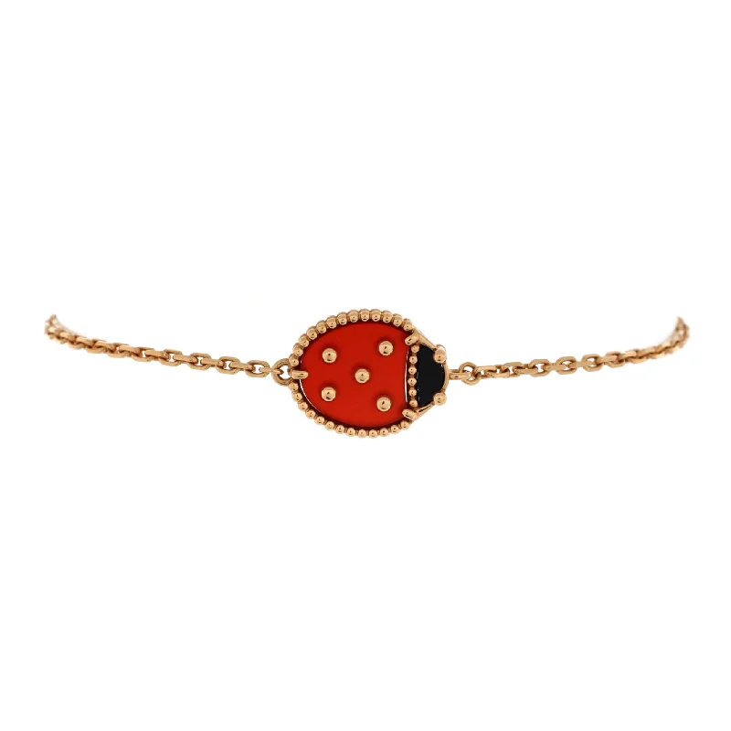 Best Jewelry Deals – Premium Quality At Exclusive Discounts Lucky Spring Ladybug Bracelet 18k Rose Gold with Carnelian and Onyx