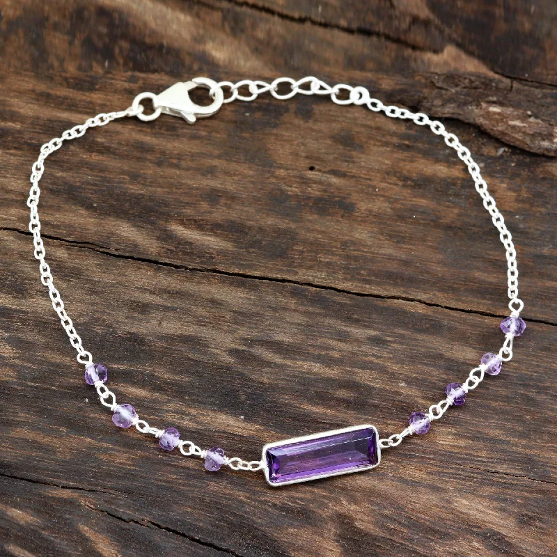 Bestselling Jewelry At Special Promotional Rates Magical Prism 3.5-Carat Amethyst Pendant Bracelet from India