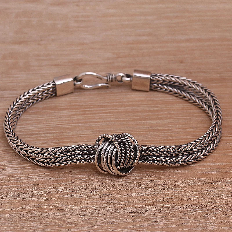 Dainty And Elegant Jewelry Now At Reduced Prices Neverending Link Sterling Silver Naga Chain Pendant Bracelet from Bali