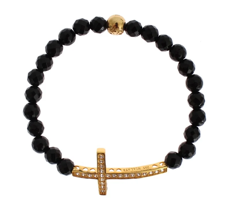 Shop Fine Jewelry With Exclusive Savings Nialaya  Plated Sterling Bracelet with CZ Diamond Women's Cross